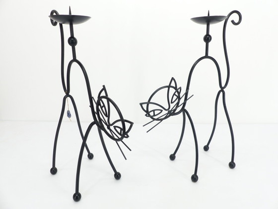 Image 1 of Candelabros de gato Gunnar Ander Ystad Metall 1950 Suecia