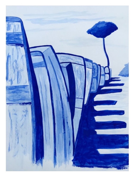 Alla fine del tappo Coz. Inchiostro acrilico di Frédéric Cadiou 