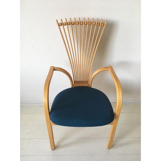 Image 1 of Set of 4 vintage chairs for Westnofa in wool and oakwood 1980