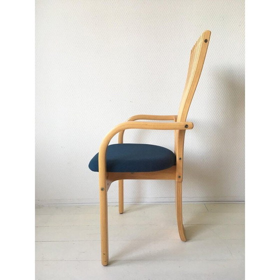 Image 1 of Set of 4 vintage chairs for Westnofa in wool and oakwood 1980