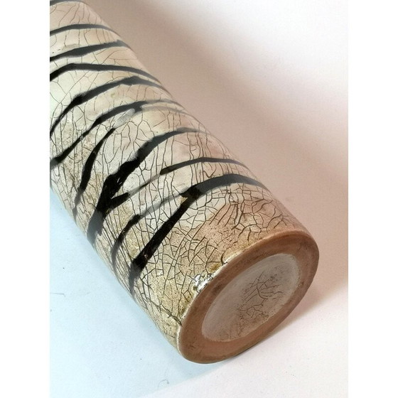 Image 1 of Vintage two-tone handmade ceramic vase, Europe 1960