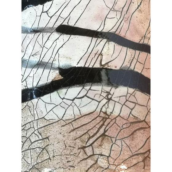 Image 1 of Vintage two-tone handmade ceramic vase, Europe 1960