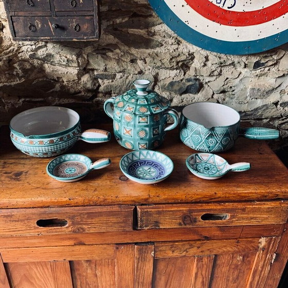 Image 1 of Set of 6 vintage Vallauris ceramic pieces by Robert Picault