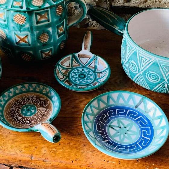 Image 1 of Set of 6 vintage Vallauris ceramic pieces by Robert Picault