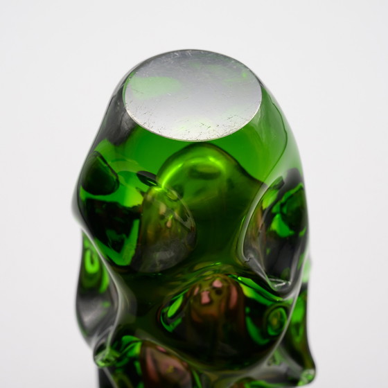 Image 1 of Sommerso Vase en verre à hélice Design Jan Kotik 20cm Retro 50s Uranium Amber