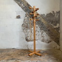 Solid pine coat rack from the 1970s, 10 hooks