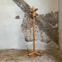 Solid pine coat rack from the 1970s, 10 hooks