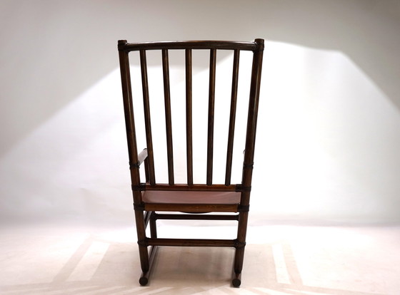 Image 1 of Manou rattan armchair with leather seat, 1960