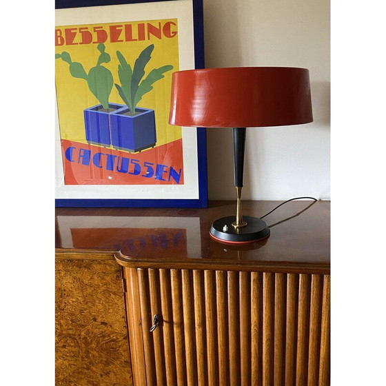 Image 1 of Vintage brass and aluminum table lamp by Oscar Torlasco for Lumi, Italy 1954
