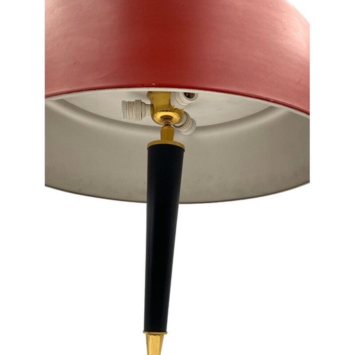 Vintage brass and aluminum table lamp by Oscar Torlasco for Lumi, Italy 1954