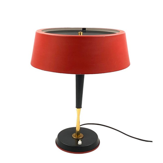 Image 1 of Vintage brass and aluminum table lamp by Oscar Torlasco for Lumi, Italy 1954