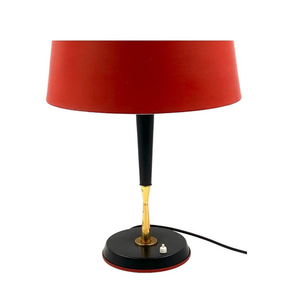 Image 1 of Vintage brass and aluminum table lamp by Oscar Torlasco for Lumi, Italy 1954