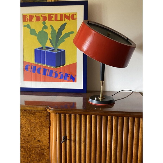 Image 1 of Vintage brass and aluminum table lamp by Oscar Torlasco for Lumi, Italy 1954