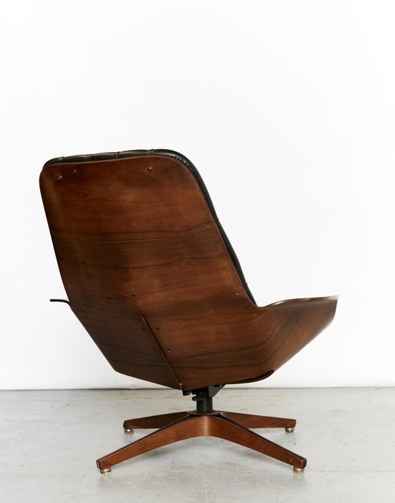 Image 1 of George Mulhauser Lounge Chair & Ottomane "Mr.Chair II" pour Plycraft