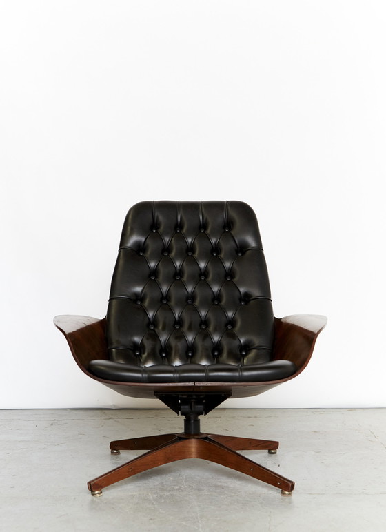 Image 1 of George Mulhauser Lounge Chair & Ottomane "Mr.Chair II" pour Plycraft