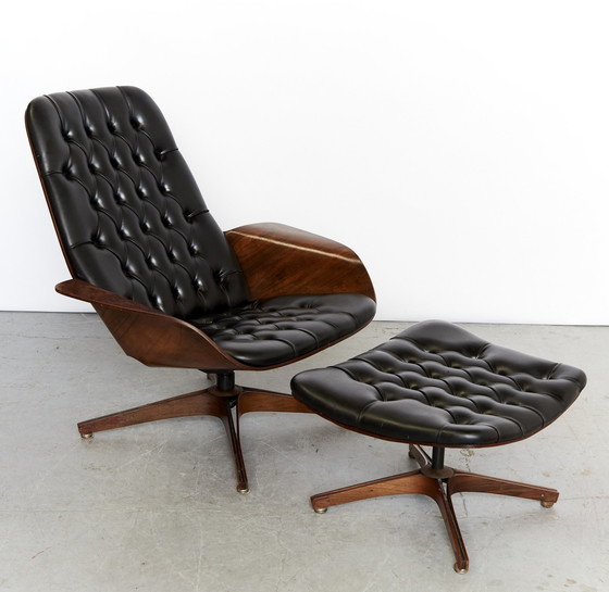 Image 1 of George Mulhauser Lounge Chair & Ottomane "Mr.Chair II" pour Plycraft