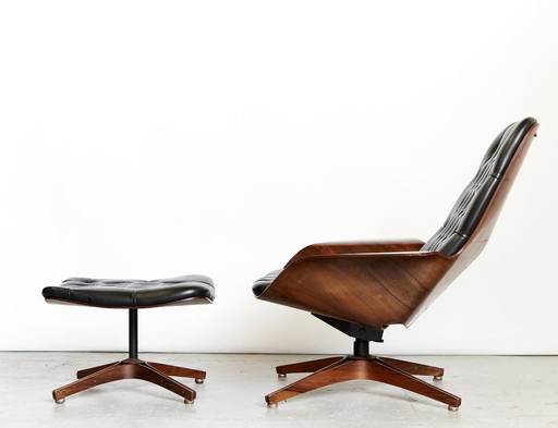 George Mulhauser Lounge Chair & Ottomane "Mr.Chair II" pour Plycraft