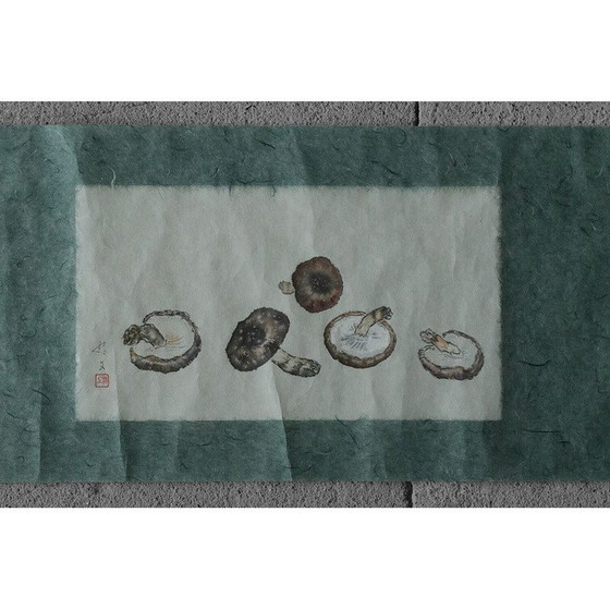 Image 1 of Vintage poster Svampar Japanese painting on fabric, Denmark