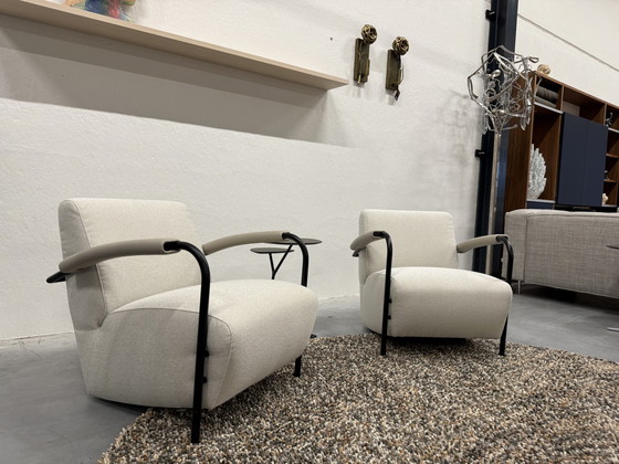 Image 1 of 2 Leolux Scylla Armchairs Nomad Fabric White