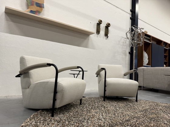 Image 1 of 2 Leolux Scylla Armchairs Nomad Fabric White