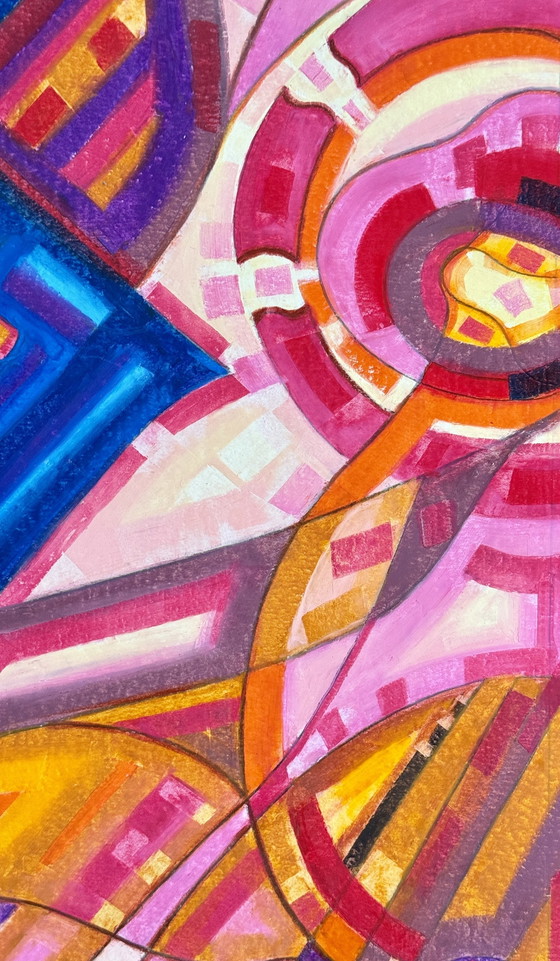 Image 1 of Beautiful Abstract Gouache By Hans Beers