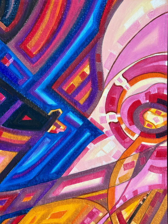 Image 1 of Beautiful Abstract Gouache By Hans Beers