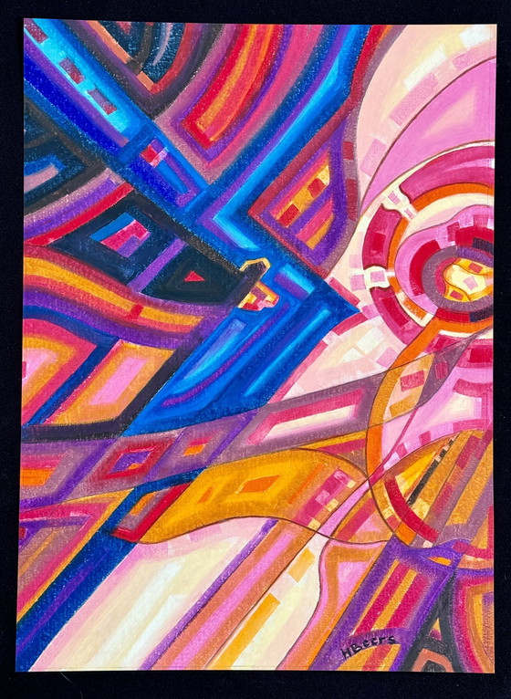 Image 1 of Beautiful Abstract Gouache By Hans Beers