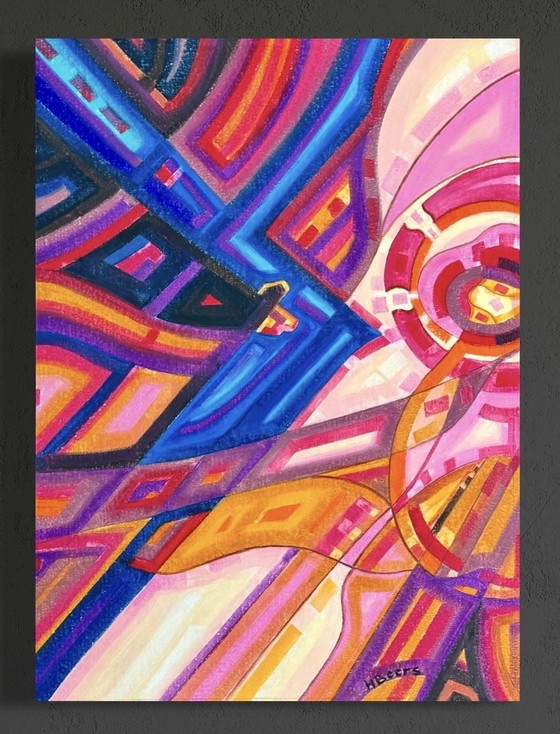 Image 1 of Beautiful Abstract Gouache By Hans Beers