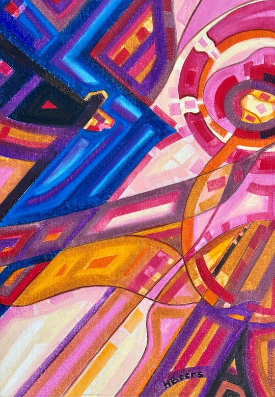 Image 1 of Beautiful Abstract Gouache By Hans Beers