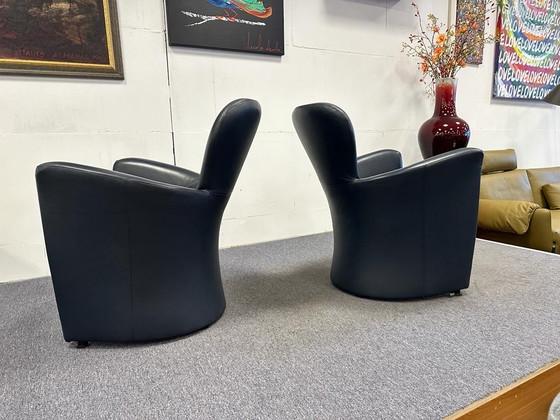 Image 1 of 2 Leolux Emphora Armchair blue leather