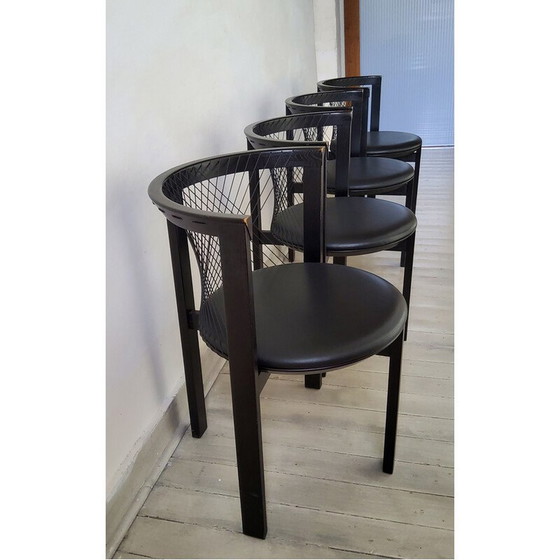 Image 1 of Vintage Niels Jorgen Haugesen String chairs for Tranekaer, Denmark 1980