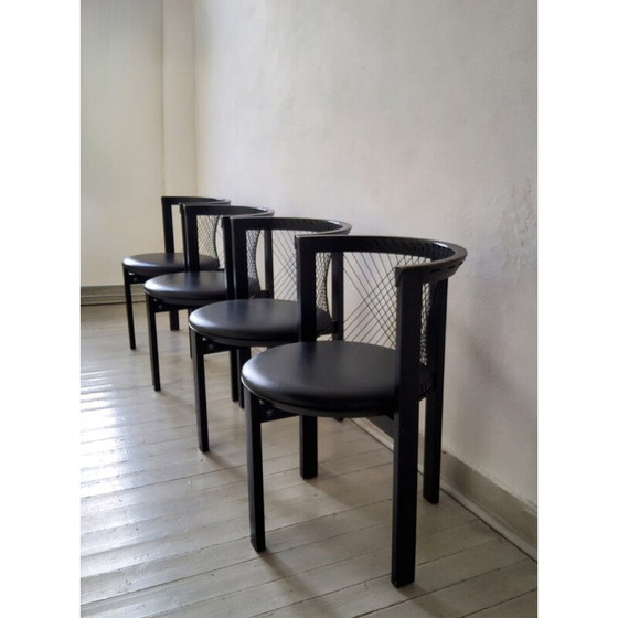 Image 1 of Vintage Niels Jorgen Haugesen String chairs for Tranekaer, Denmark 1980