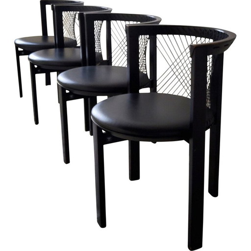 Vintage Niels Jorgen Haugesen String chairs for Tranekaer, Denmark 1980
