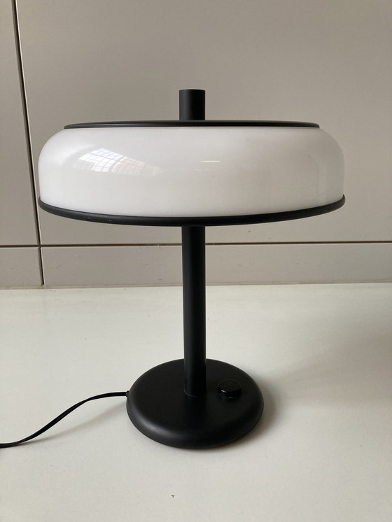 Image 1 of Lampada da tavolo vintage Space Age in bianco e nero, anni Settanta