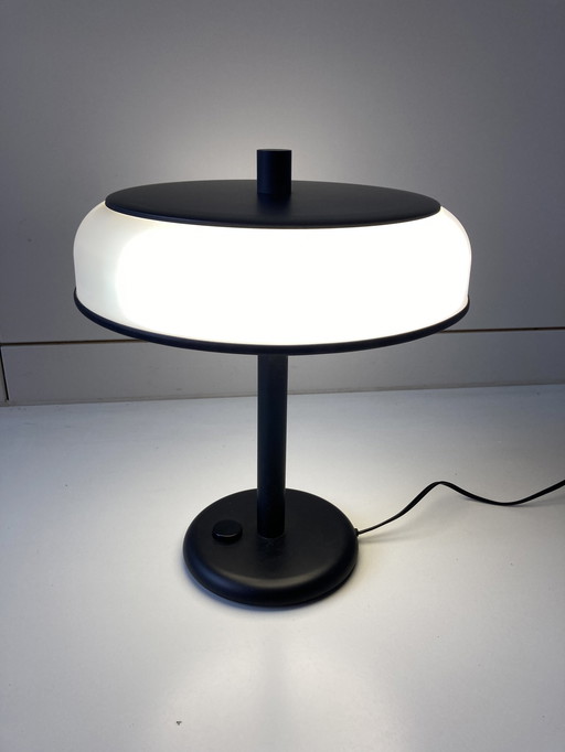 Vintage Space Age Table Lamp Black White Seventies