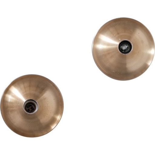 Pair of vintage brass wall lamps, Italy 1970s