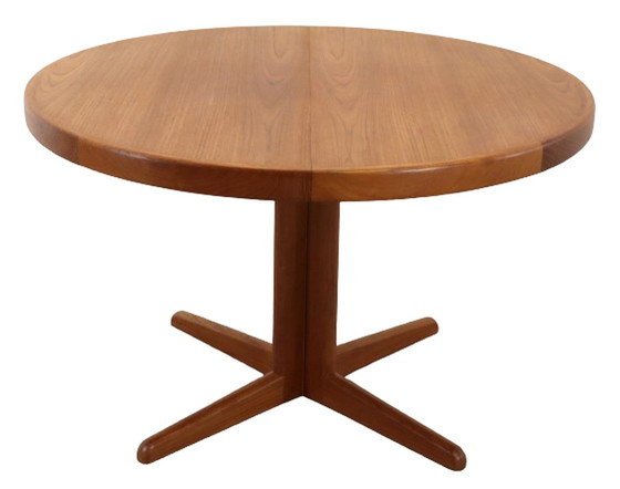 Image 1 of Table de salle à manger ronde 2x extensible 'Skelhoje' vintage