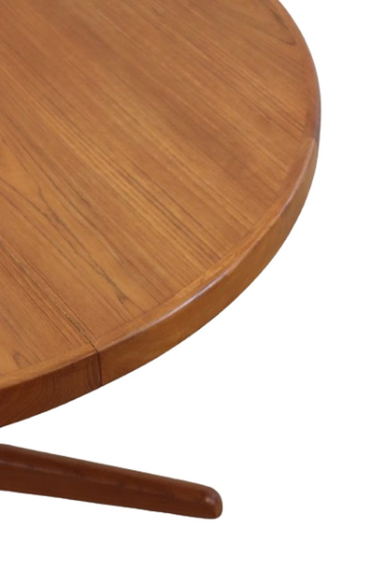 Image 1 of Table de salle à manger ronde 2x extensible 'Skelhoje' vintage