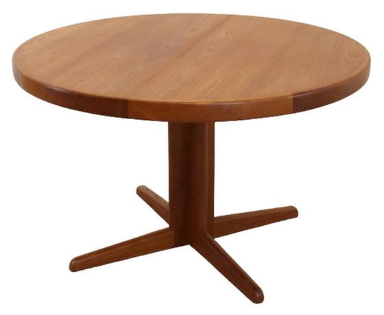 Image 1 of Table de salle à manger ronde 2x extensible 'Skelhoje' vintage