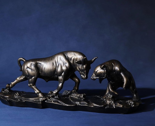 Bull Statue And Bear Market