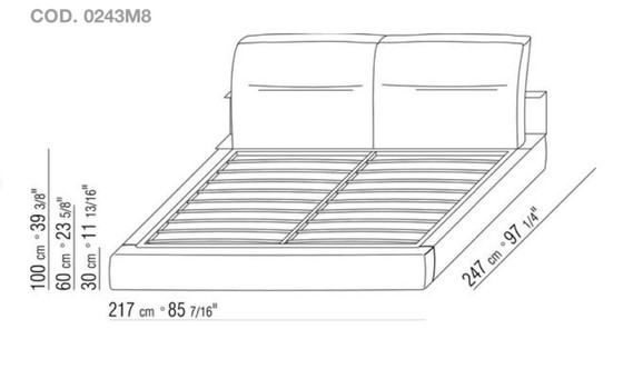 Image 1 of Flexform Newbridge Bed Frame, Slatted Bottoms And Mattresses