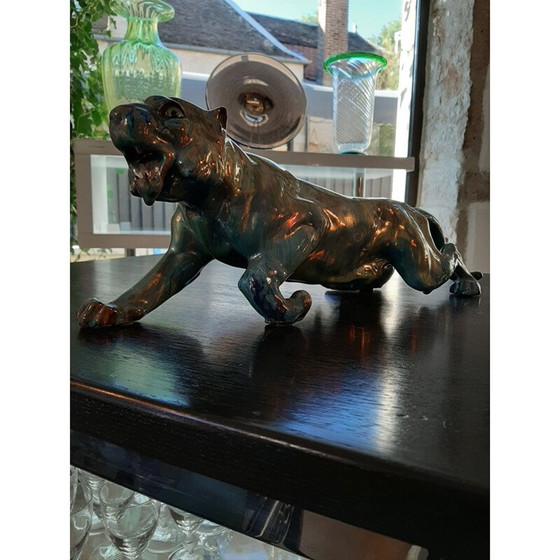 Image 1 of Vintage art nouveau panther sculpture from Rambervillers