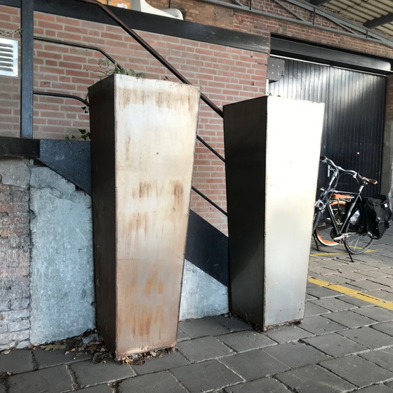 Image 1 of 3x fioriere alte Vintage in acciaio