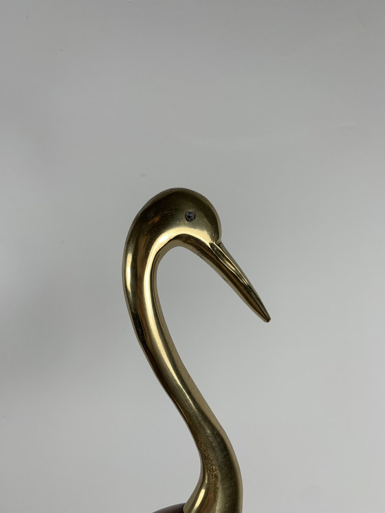 Image 1 of Heron Statue In Wood And Brass, 1960