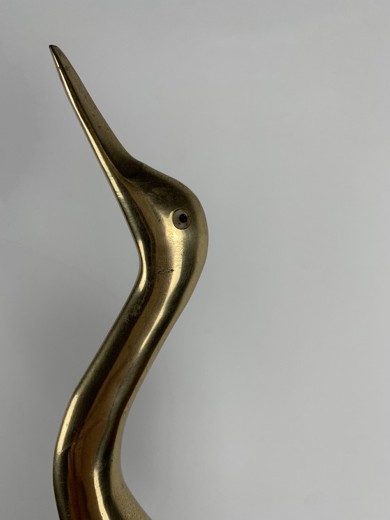 Image 1 of Heron Statue In Wood And Brass, 1960