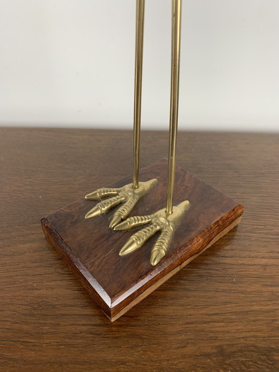 Image 1 of Heron Statue In Wood And Brass, 1960