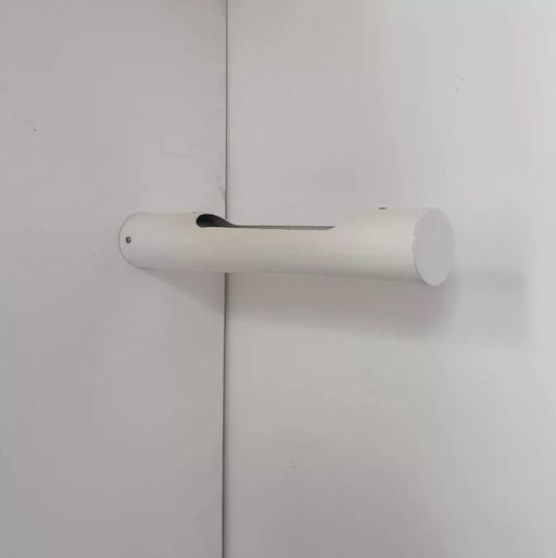 Lampada da parete tubolare vintage in metallo laccato bianco