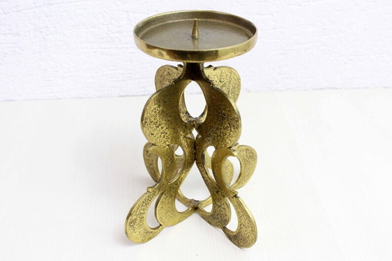 Image 1 of Italian Brutalist bronze candlestick by Guiseppe Gallo 1960