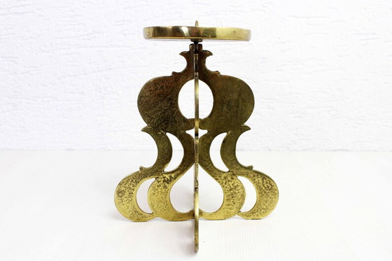 Image 1 of Chandelier italien en bronze de style brutaliste par Guiseppe Gallo 1960