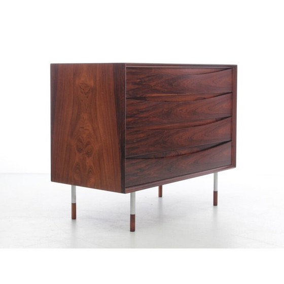 Image 1 of Vintage Scandinavian chest of drawers in Rio rosewood and steel by Arne Vodder